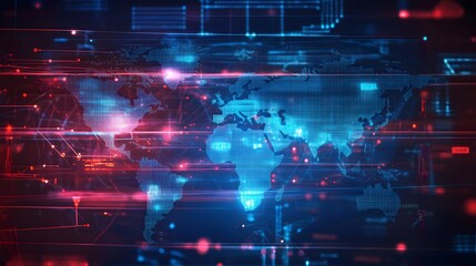 Abstract technology background showing a glowing orange plexus network structure with connected nodes on a dark blue backdrop. Represents data, communication, or science.