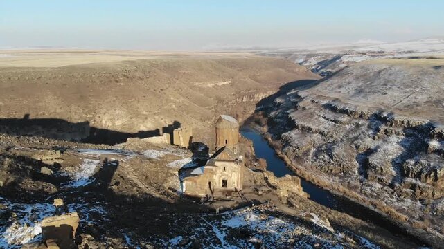 Aerial view of the ruins of Kars