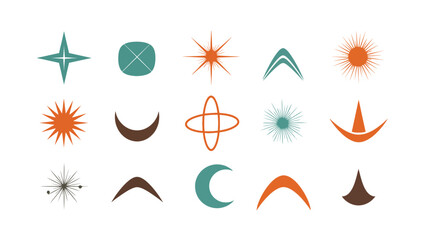 Mid-Century Modern Atomic Age Starbursts and Geometric Shapes