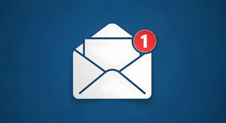 New email notification icon with one unread message alerts