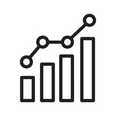 Business Growth Chart Icon – Increasing Bar Graph with Line Trend