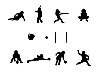 野球イラストシルエット