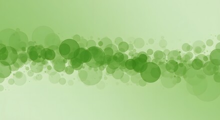 A flowing stream of translucent green circles against a gradient light-green backdrop