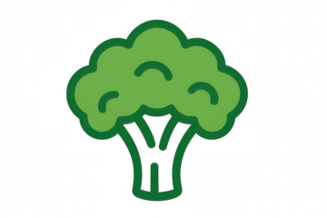Broccoli vegetable icon illustrating healthy eating, diet, and vegan food concepts on a transparent background