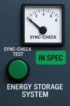 Sync check test meter energy storage system gauge green button in spec ready for grid integration and reliable power management