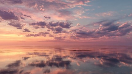 Obraz premium Sunset sky reflection over water