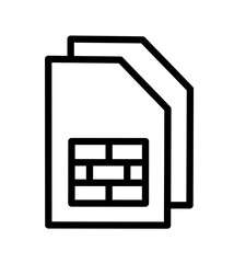 Two sim card icon vector with simple design