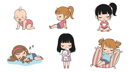 Cute little girls in various adorable poses and activities throughout their day.