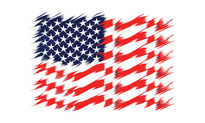 Grunge American Flag Vector | Distressed USA Flag Design
