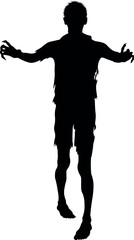 Horror zombie figures. Dark silhouettes for Halloween and Spooky night.