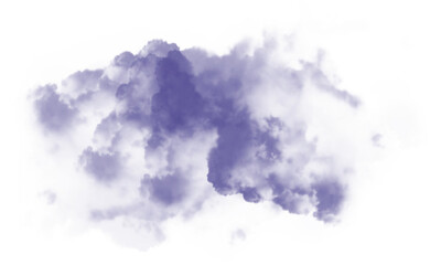 Abstract Blue Watercolor Paint Brush Stroke Cloud PNG Shape Decoration on Transparent Background