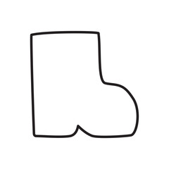 Simple vector illustration of a boot for gifts. Minimal holiday design for St Nicholas tradition.