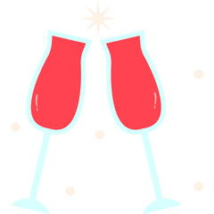 New Year Champagne Glasses Toast