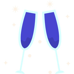 New Year Champagne Glasses Toast