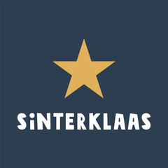 Sinterklaas. Minimal vector illustration of a star-shaped snowflake. Simple holiday design.