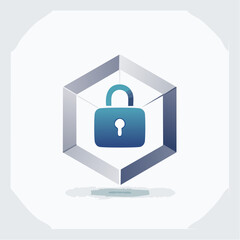 Simple Vector Illustration of a Digital Security Lock.