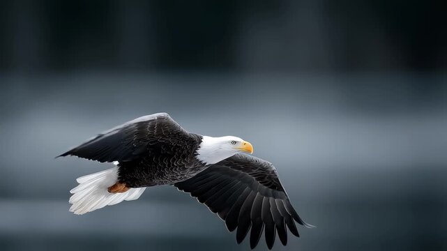 Magnificent view of an eagle soaring in the sky