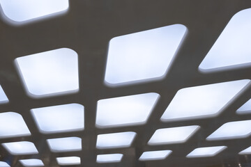 decorative ceiling with square lights