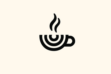 Coffee cup black design logo