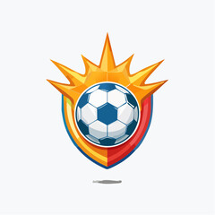 Obraz premium Soccer Ball Emblem with Burst and Shield Design.