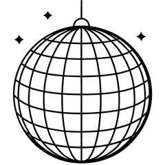 Disco Ball Vector &ndash; Generative AI Linocut Silhouette Design