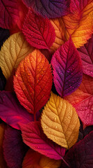 Background group autumn orange leaves.