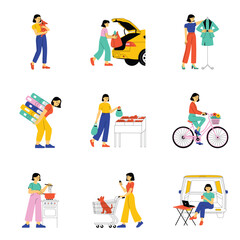 Friendship and Leisure Moments Illustration Set 4