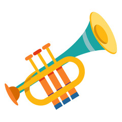 "Trumpet Blower Vector – Generative AI Linocut Silhouette Design"