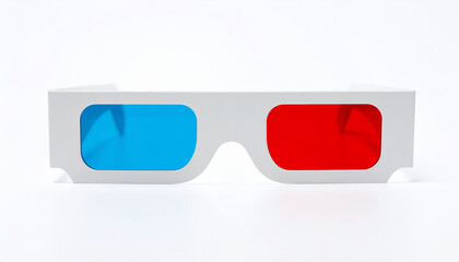3D cinema glasses isolated on white background, movie theater and film industry concept.