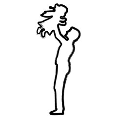 father's day icon, brush strokes, vector illustration on white background.