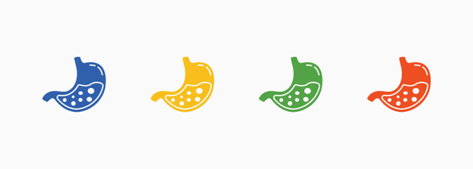 Stomach Icon Set Color Multiple Style Collection