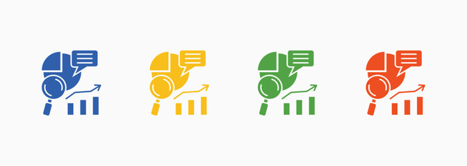 Data Icon Set Color Multiple Style Collection