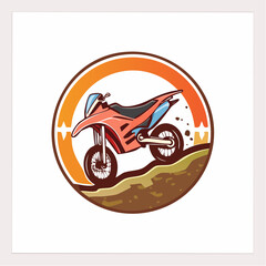 Obraz premium Stylized Illustration of a Red and Blue Dirt Bike.