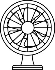 Fototapeta premium a fan in outline style, vector