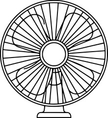 a fan in outline style, vector