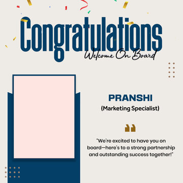 Welcome on Board Celebrating New Beginnings corprate social media poster