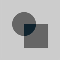 Modern abstract geometric design: Circle and square shapes for creative business backgrounds and contemporary graphic design