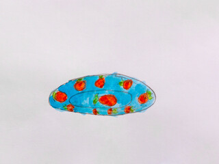 Watercolor Painting of a Plate