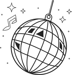 Disco ball reflecting light sparkle glittering celebration party nightlife fun isolated on transparent background