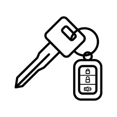 Car key icon on white  background