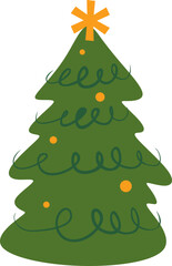 Obraz premium Christmas Tree Decorated with Stars