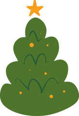 Christmas Tree Decorated with Stars