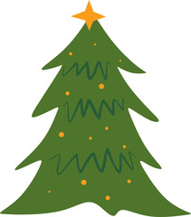 Fototapeta premium Christmas Tree Decorated with Stars