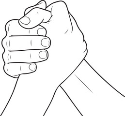 Friendship Handshake Line Art