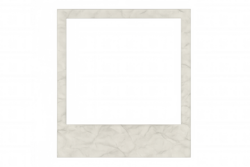 Vintage instant film frame with textured paper border, creating retro aesthetic for memories on transparent background