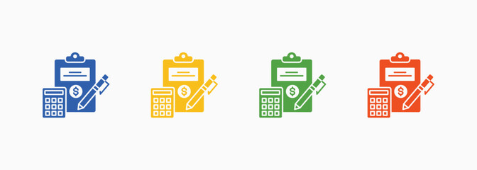 Website Icon Set Color Multiple Style Collection