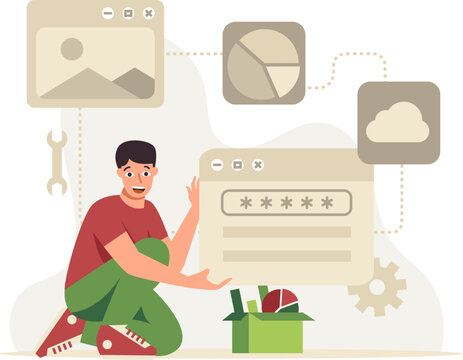 Man doing Seo Content