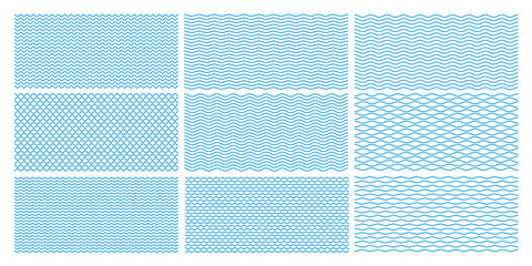 Abstract wavy seamless pattern collection