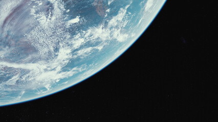 The Earth as seen from space, showcasing the planets continents, oceans, and atmosphere.