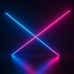 Neon Intersection: A vibrant interplay of neon light, showcasing an energetic burst of color. The image is simple yet bold, creating an atmospheric, contemporary feel. 